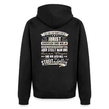 Kompetenter Jurist Jurist - Unisex Premium Bio Zip Hoodie - Schwarz - Hinten - Nico (187cm)