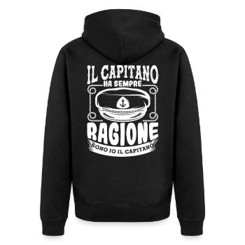 Il capitano ha sempre il regalo giusto per la nave - Unisex Premium Bio Zip Hoodie - Schwarz - Hinten - Nico (187cm)