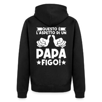 Miglior Papà del mondo Padre regalo Festa del papà - Unisex Premium Bio Zip Hoodie - Schwarz - Hinten - Nico (187cm)