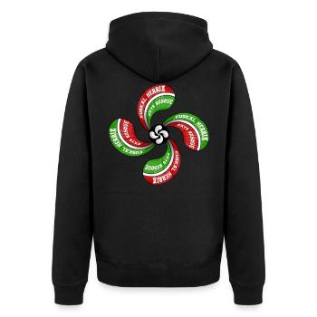 Euskal Herria, Baskenland - Unisex Premium Bio Zip Hoodie - Schwarz - Hinten - Nico (187cm)