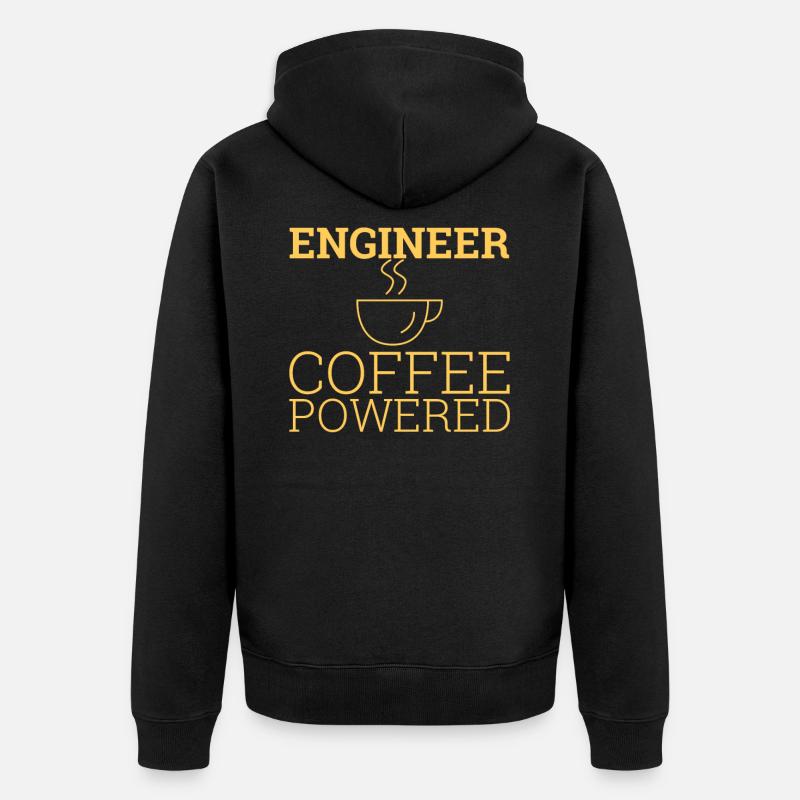 « Engineer Coffee Powered » | Ingénieur - Veste à capuche bio Premium Unisexe - noir