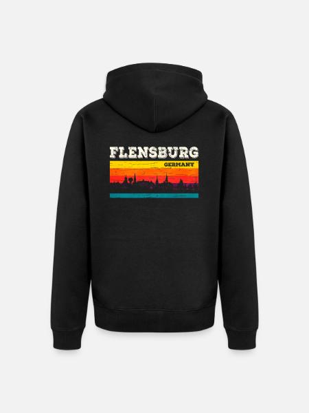 Flensburg - Unisex Premium Organic Zip Hoodie - black