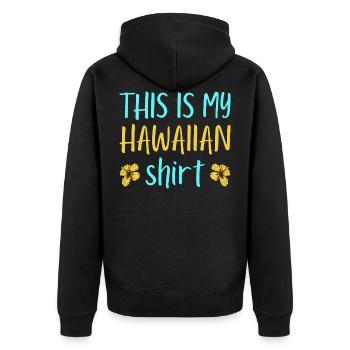 This is my hawaiian shirt, Pineapple - Unisex Premium Organic Zip Hoodie - black - Back - Nico (187cm)