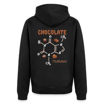 Chocolate - Unisex Premium Organic Zip Hoodie - black - Back - Nico (187cm)