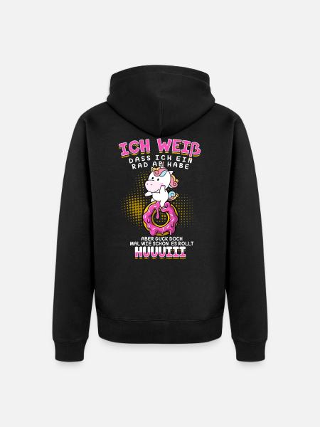 Einhorn - Unisex Premium Bio Zip Hoodie - Schwarz