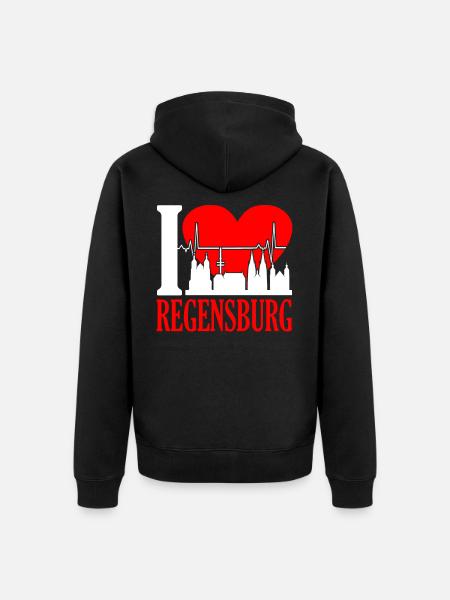 Regensburg - Unisex Premium Organic Zip Hoodie - black