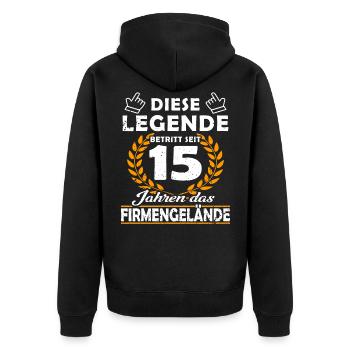 Legend enters 15 years of grounds - company anniversary - Unisex Premium Organic Zip Hoodie - black - Back - Nico (187cm)