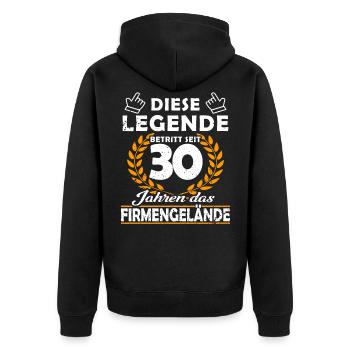 Legend enters 30 years of grounds - Company anniversary - Unisex Premium Organic Zip Hoodie - black - Back - Nico (187cm)