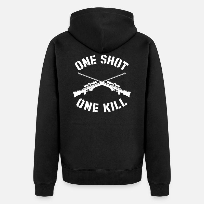 Sniper - Unisex Premium Bio Zip Hoodie - Schwarz
