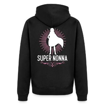 Super Nonna migliore del mondo Idee Regali - Unisex Premium Bio Zip Hoodie - Schwarz - Hinten - Nico (187cm)