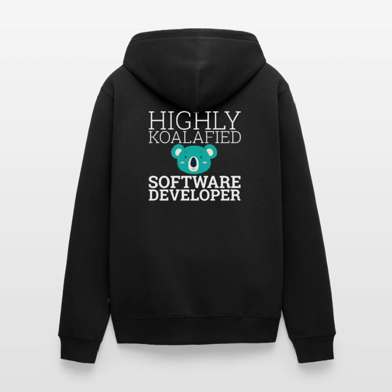 « Software Developer Koalafied | Programmeur » Veste à capuche bio Premium Unisexe