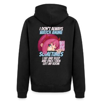 Anime - Unisex Premium Organic Zip Hoodie - black - Back - Nico (187cm)