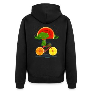 Brocolis - Veste à capuche bio Premium Unisexe - noir - Dos - Nico (187cm)