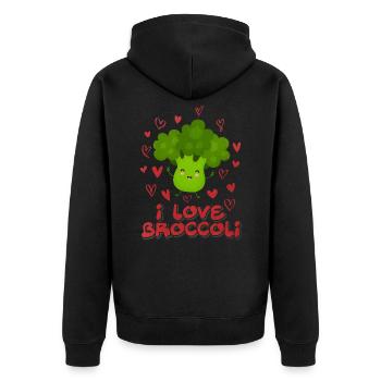 Brocolis - Veste à capuche bio Premium Unisexe - noir - Dos - Nico (187cm)
