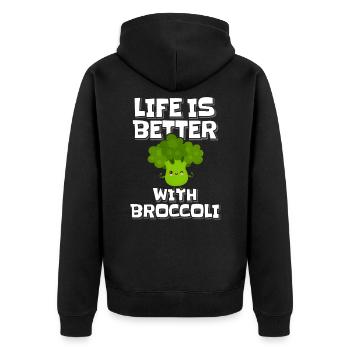 Brocolis - Veste à capuche bio Premium Unisexe - noir - Dos - Nico (187cm)
