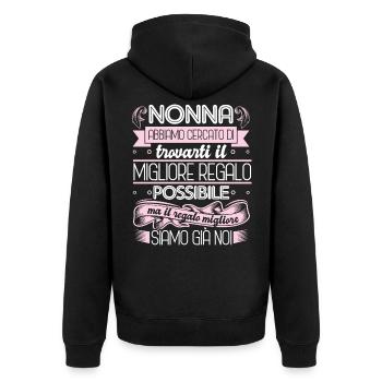 Nonna Festa della Mamma Regalo migliore Nonna del - Unisex Premium Bio Zip Hoodie - Schwarz - Hinten - Nico (187cm)