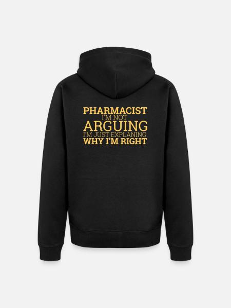 « Pharmacist Arguing | Pharmacie » - Veste à capuche bio Premium Unisexe - noir