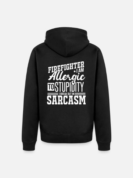Fireman - Unisex Premium Organic Zip Hoodie - black