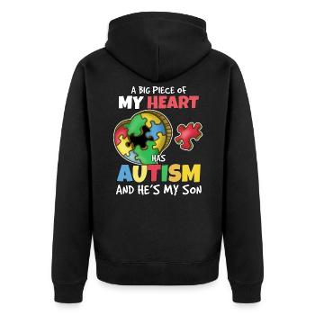 Autisme fils - Veste à capuche bio Premium Unisexe - noir - Dos - Nico (187cm)