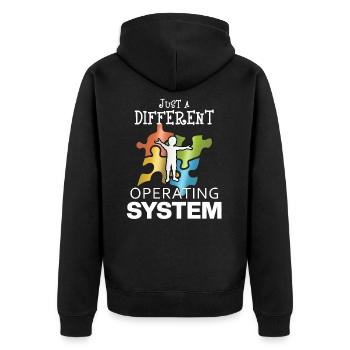 Autismus - Unisex Premium Bio Zip Hoodie - Schwarz - Hinten - Nico (187cm)