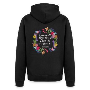 Christianisme Citations chrétiennes - Veste à capuche bio Premium Unisexe - noir - Dos - Nico (187cm)