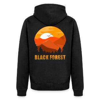Black Forest Sunset - Unisex Premium Organic Zip Hoodie - black - Back - Nico (187cm)