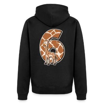 6. Geburtstag - Unisex Premium Bio Zip Hoodie - Schwarz - Hinten - Nico (187cm)