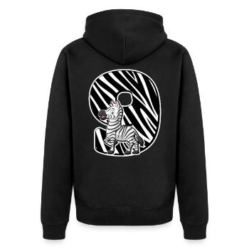 9. Geburtstag - Unisex Premium Bio Zip Hoodie - Schwarz - Hinten - Nico (187cm)