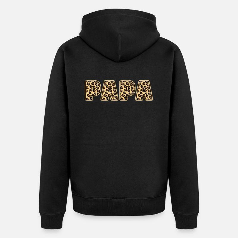 Papa Leopard Pattern Cadeau - Veste à capuche bio Premium Unisexe - noir
