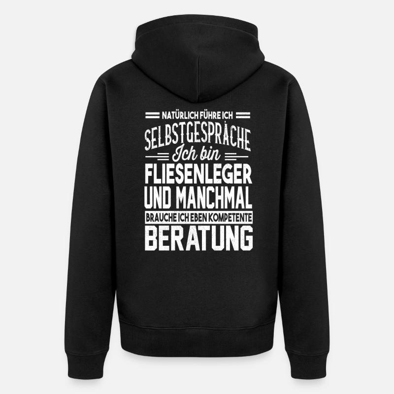Fliesenleger Handwerker Plattenleger - Unisex Premium Bio Zip Hoodie - Schwarz