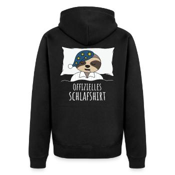 Offizielles Schlafshirt - Unisex Premium Bio Zip Hoodie - Schwarz - Hinten - Nico (187cm)