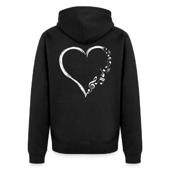 Fréquence de musique Notes de cœur mignonnes NotesClé - Veste à capuche bio Premium Unisexe - noir - Dos - Nico (187cm)