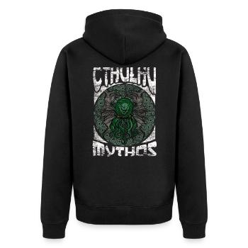 Cthulhu - Unisex Premium Bio Zip Hoodie - Schwarz - Hinten - Nico (187cm)