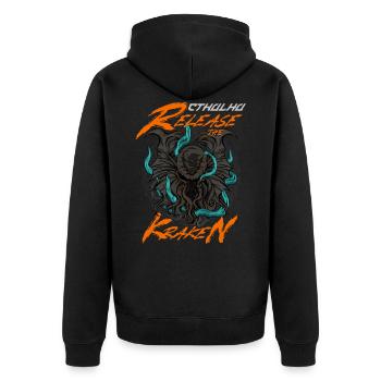 Cthulhu - Unisex Premium Bio Zip Hoodie - Schwarz - Hinten - Nico (187cm)