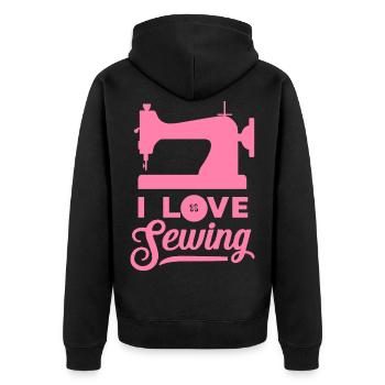 I Love Sewing Seamstress Seamstress - Unisex Premium Organic Zip Hoodie - black - Back - Nico (187cm)