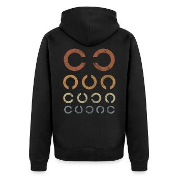 Augenoptiker Optometrist Optiker Augenarzt - Unisex Premium Bio Zip Hoodie - Schwarz - Hinten - Nico (187cm)