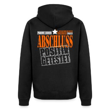Abschluss 2022 Pandemie Legenden positiv getestet - Unisex Premium Bio Zip Hoodie - Schwarz - Hinten - Nico (187cm)