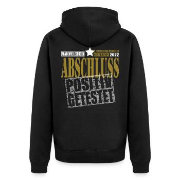 Abschluss 2022 Pandemie Legenden positiv getestet - Unisex Premium Bio Zip Hoodie - Schwarz - Hinten - Nico (187cm)