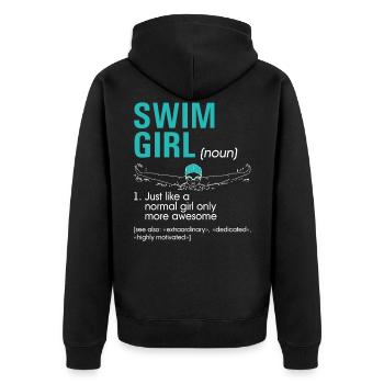 Natation Filles Définition Super Mignon Natation - Veste à capuche bio Premium Unisexe - noir - Dos - Nico (187cm)