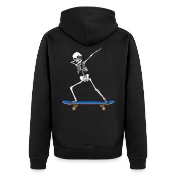 Dabbing Skeleton Skater Grandson Friend Son Skateboa - Unisex Premium Organic Zip Hoodie - black - Back - Nico (187cm)