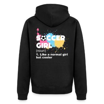 Soccer Filles - Veste à capuche bio Premium Unisexe - noir - Dos - Nico (187cm)