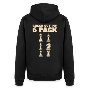 Pièce d’échecs - Veste à capuche bio Premium Unisexe - noir - Dos - Nico (187cm)