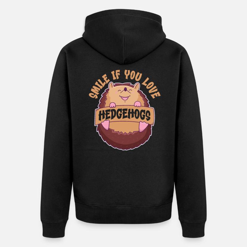 Igel - Unisex Premium Bio Zip Hoodie - Schwarz