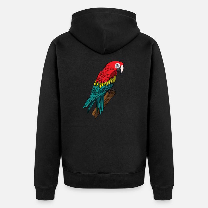 Papagei - Unisex Premium Bio Zip Hoodie - Schwarz