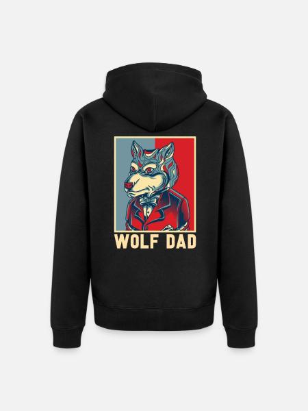 Wolf - Unisex Premium Organic Zip Hoodie - black