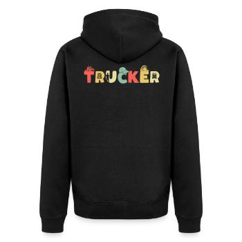Retro Truck Driver Truck Driver Vintage Truck Driver - Veste à capuche bio Premium Unisexe - noir - Dos - Nico (187cm)