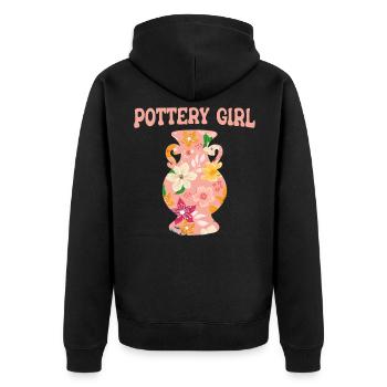 Make pottery - Unisex Premium Organic Zip Hoodie - black - Back - Nico (187cm)