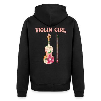 Violinist Violinist Violinist Violin Violin - Unisex Premium Organic Zip Hoodie - black - Back - Nico (187cm)