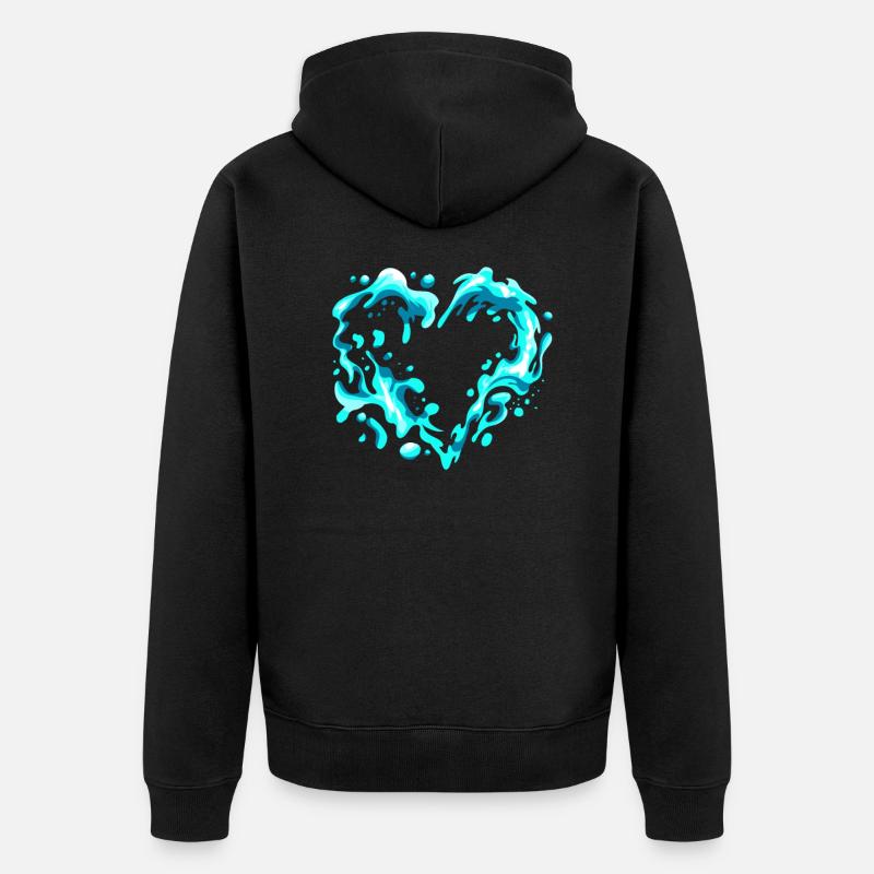 Saint-Valentin Saint-Valentin - Veste à capuche bio Premium Unisexe - noir