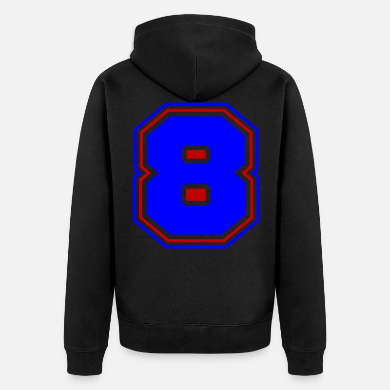 8 Numéro de numéro - Veste à capuche bio Premium Unisexe - noir